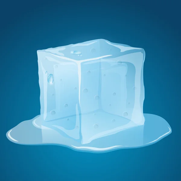 Cubo de hielo derretido — Vector de stock