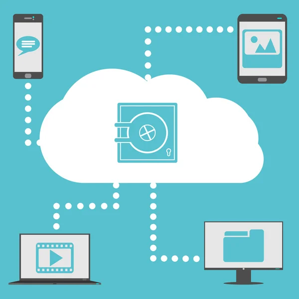 Veilig cloud computing — Stockvector