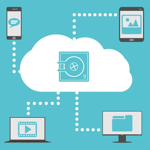 Computação segura em nuvem —  Vetores de Stock