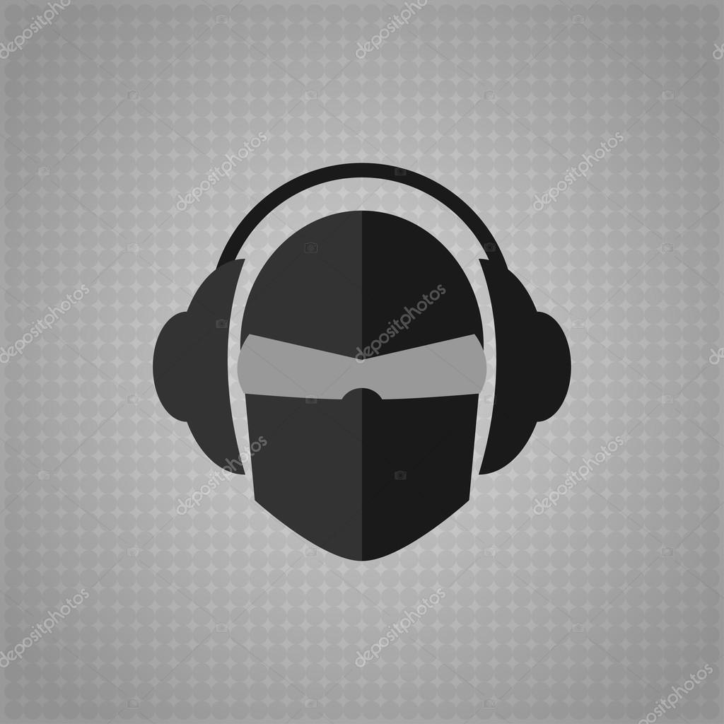 Music logo in dark colors.