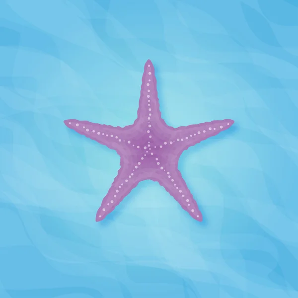 Paarse starfish in zee — Stockvector