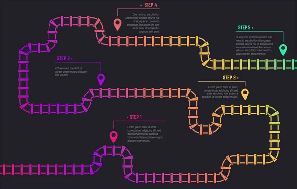 Infografía de la vía del tren — Archivo Imágenes Vectoriales