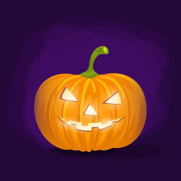 Halloween Pumpkin Carving Big Yellow Pumpkin Jack Lantern Evil Spooky — Stock Vector