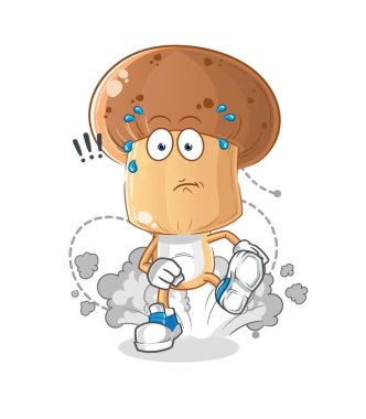 Mantar kafalı karikatür çizimi. karakter vektörü