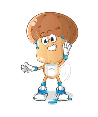 Mantar başlı çizgi film karakteri. çizgi film maskotu vektörü