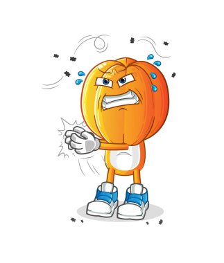 Yıldız meyve kafalı çizgi film karakteri Swat Fly. çizgi film vektörü