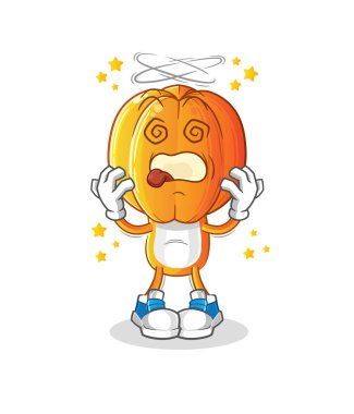 Yıldız Meyve Kafa çizgi filminin baş döndürücü maskotu. çizgi film vektörü