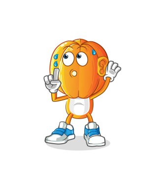 Yıldız Meyve Kafa karikatür dinleme vektörü. çizgi film karakteri