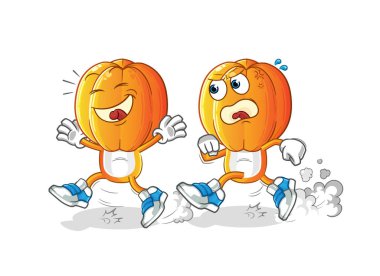 Yıldız Meyve Kafa çizgi filmi kovalamaca oynuyor. çizgi film maskotu vektörü