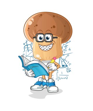 Mantar kafalı çizgi film manyağı. çizgi film maskotu vektörü