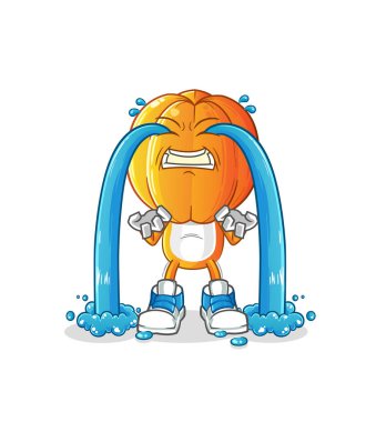 Yıldız meyve kafalı karikatür ağlayan illüstrasyon. karakter vektörü