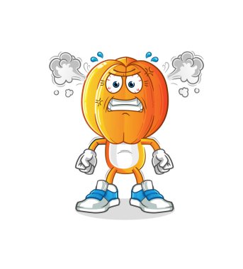 Yıldız Meyve Kafa çizgi filmi çok kızgın bir maskot. çizgi film vektörü