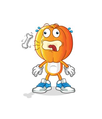 Yıldız Meyve Kafa çizgi film geğirme maskotu. çizgi film vektörü