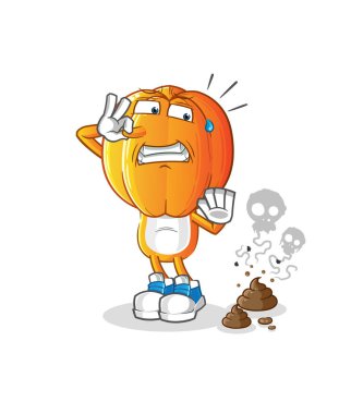 Kokuşmuş atık resimli yıldız meyve kafası çizgi filmi. karakter vektörü