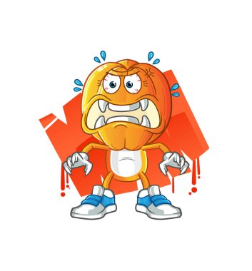 Yıldız Meyve Kafa çizgi film canavar vektörü. çizgi film karakteri