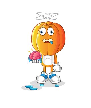 Yıldız Meyve Kafa karikatürü. Beyin vektörü yok. çizgi film karakteri