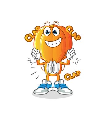 Yıldız Meyve Kafa çizgi filmi, alkışlar illüstrasyon. karakter vektörü