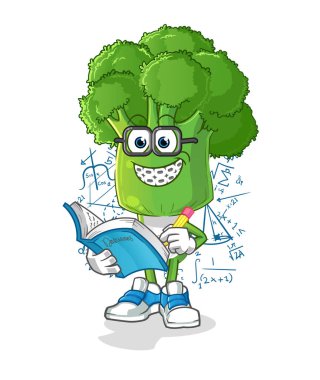 Brokoli kafalı çizgi film manyağı. çizgi film maskotu vektörü