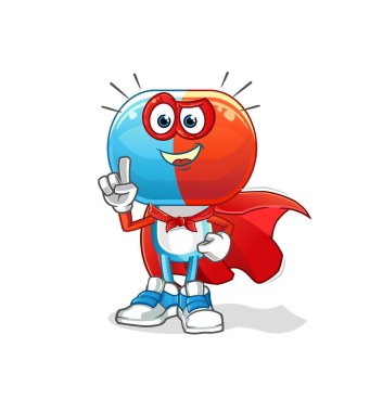 Kapsül kafalı çizgi film kahramanları vektörü. çizgi film karakteri