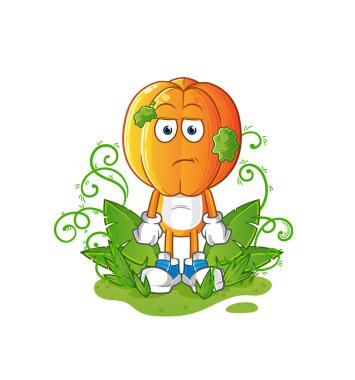 Yıldız Meyve Kafa çizgi filmi çok uzun bir maskot bekliyor. çizgi film vektörü