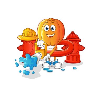 Yıldız Meyve Kafa çizgi film itfaiyecisi vektörü. çizgi film karakteri