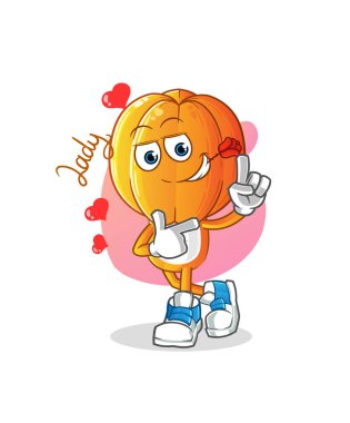 Yıldız Meyve Kafa çizgi filminin flörtleşmesi. karakter vektörü