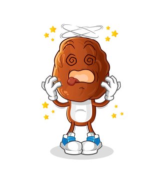 Meyve kafa çizgi filminin baş döndürücü maskotu. çizgi film vektörü