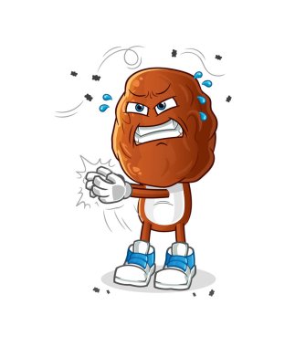 Meyve kafalı çizgi film karakteri ile çık. çizgi film vektörü