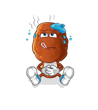 Meyve kafalı karikatür hastası vektörle çık. çizgi film karakteri