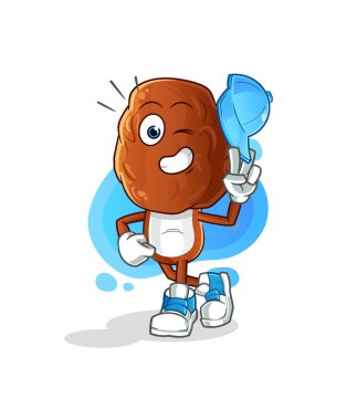 Meyve kafalı çizgi film karakteri ile çık.