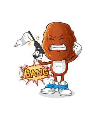 Meyve kafalı çizgi film uyarı maskotu. çizgi film vektörü