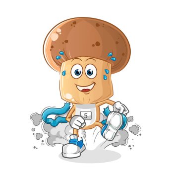 Mantar kafalı çizgi film karakteri. çizgi film maskotu vektörü