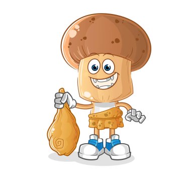 Antik mantar kafası çizgi filmi. çizgi film maskotu vektörü