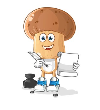 Mantar başlı çizgi roman yazarı vektörü. çizgi film karakteri