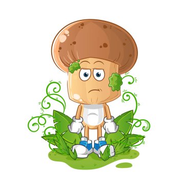 Uzun zamandır maskotluk yapan mantar kafalı çizgi film karakteri. çizgi film vektörü