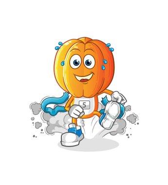 Yıldız Meyve Kafa çizgi film koşucusu karakter. çizgi film maskotu vektörü