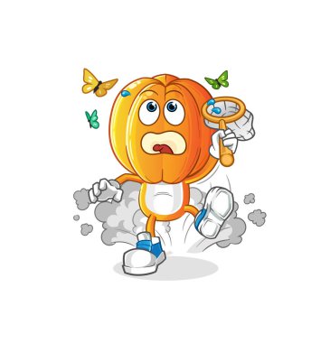 Yıldız Meyve Kafa çizgi filmi kelebek resmi yakaladı. karakter vektörü