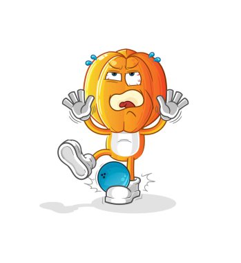 Yıldız Meyve Kafa çizgi filmi Hiten bovling ile. çizgi film maskotu vektörü