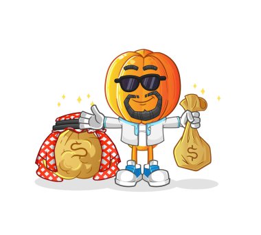 Yıldız meyveli çizgi film zengin Arap maskotu. çizgi film vektörü