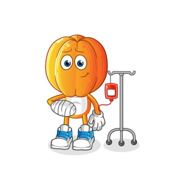 Yıldız Meyve Kafa karikatürü IV illüstrasyonunda hastalandı. karakter vektörü