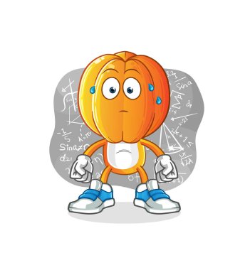 Yıldız Meyve Kafa karikatürü sert vektör düşünüyor. çizgi film karakteri