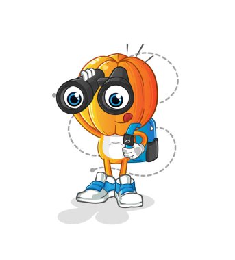 Dürbünlü bir çizgi film karakteri. çizgi film vektörü