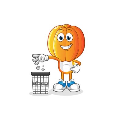 Yıldız Meyve Kafa çizgi filmi. Çöp maskotu at. çizgi film vektörü