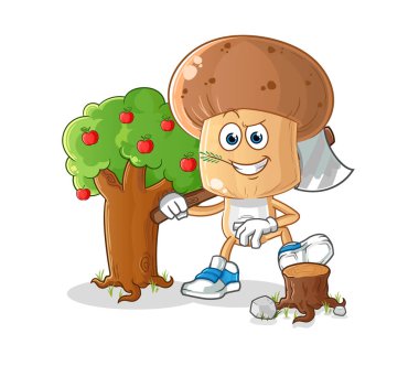 Mantar kafalı Carpenter çizimi. karakter vektörü