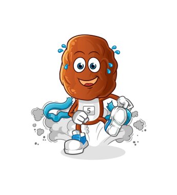 Meyve kafalı çizgi film karakteri. çizgi film maskotu vektörü