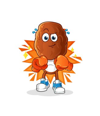 Meyve kafa çizgi film boksör karakteriyle çıkmak. çizgi film maskotu vektörü