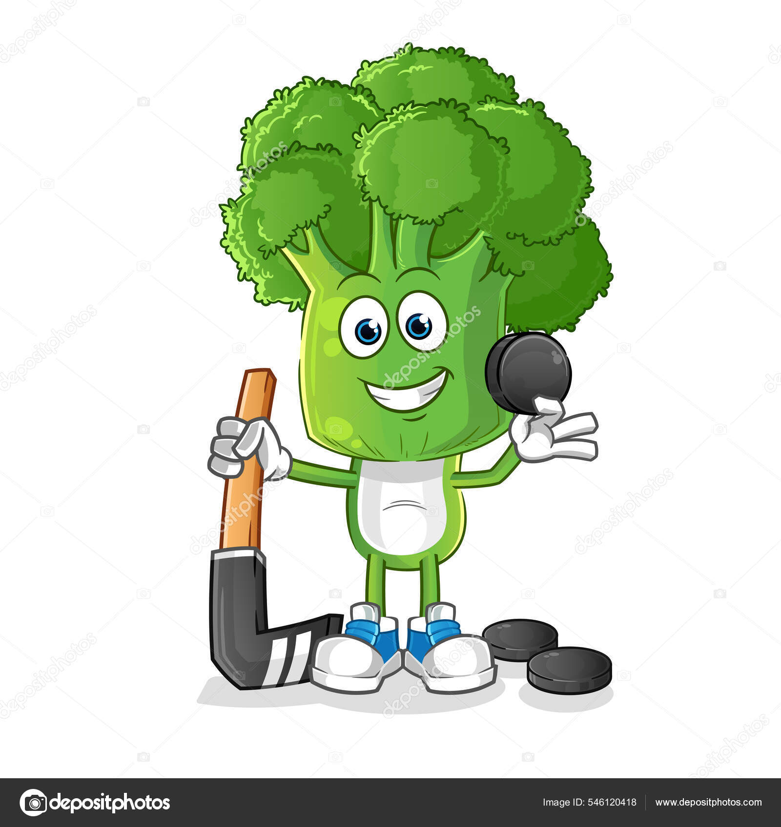 Desenhos animados personagens vegetais engraçados: brócolis