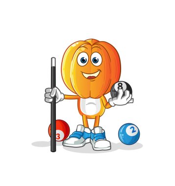 Yıldız Meyve Kafa çizgi filmi bilardo karakterini canlandırıyor. çizgi film vektörü