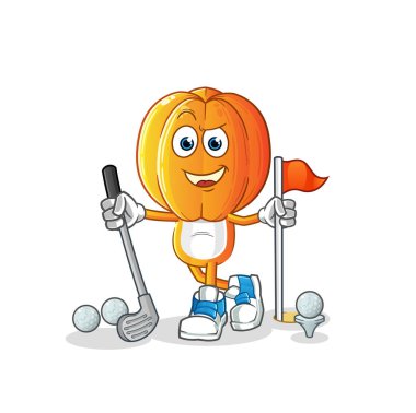 Yıldız Meyve Kafa çizgi filmi golf oynuyor. çizgi film karakteri