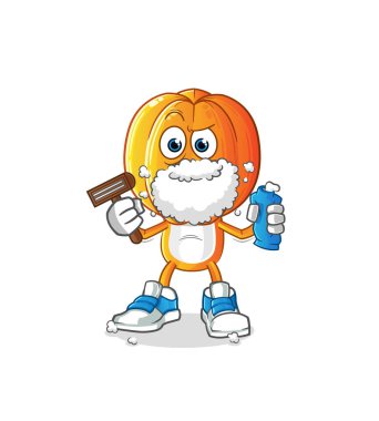 Yıldız Meyve Kafa çizgi filmi yüz kıllarını tıraş ediyor. çizgi film karakteri